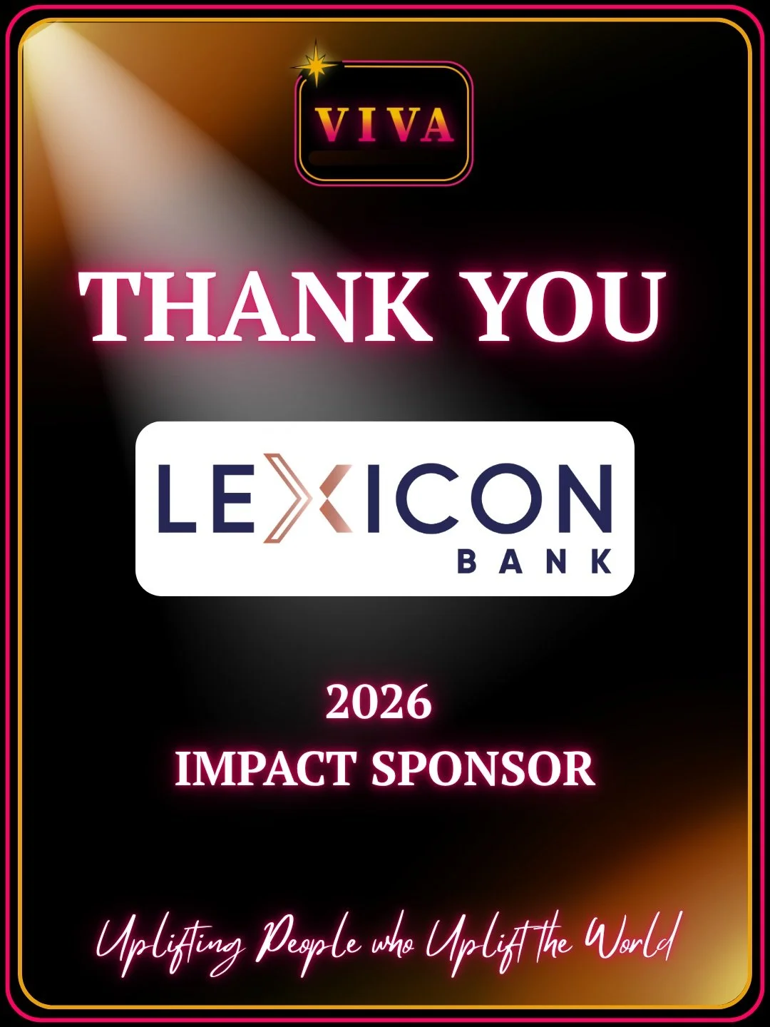 We're grateful to Lexicon for joining VIVA 2026 as an Impact Sponsor.

Their support helps fuel VIVA's mission to bring people together around the organizations working to make Southern Nevada stronger.

At VIVA, meaningful change starts with bold id