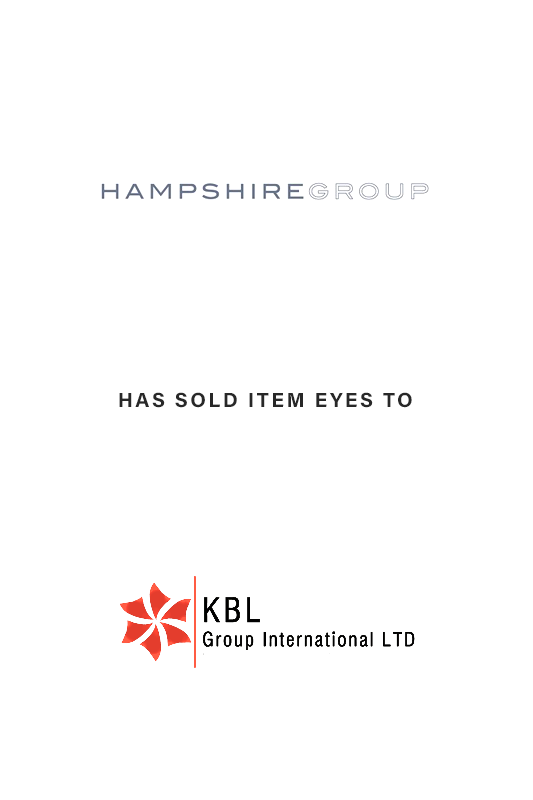 Exclusive Financial Advisor to Hampshire Group