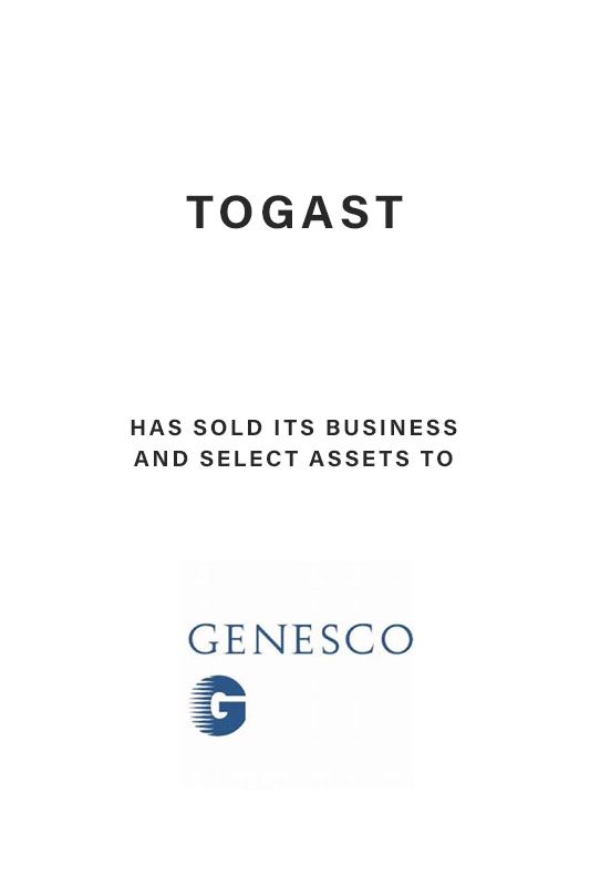 MMG ACTED AS EXCLUSIVE FINANCIAL ADVISOR TO TOGAST LLC, A LICENSED DISTRIBUTOR FOR LEVI'S US FOOTWEAR 