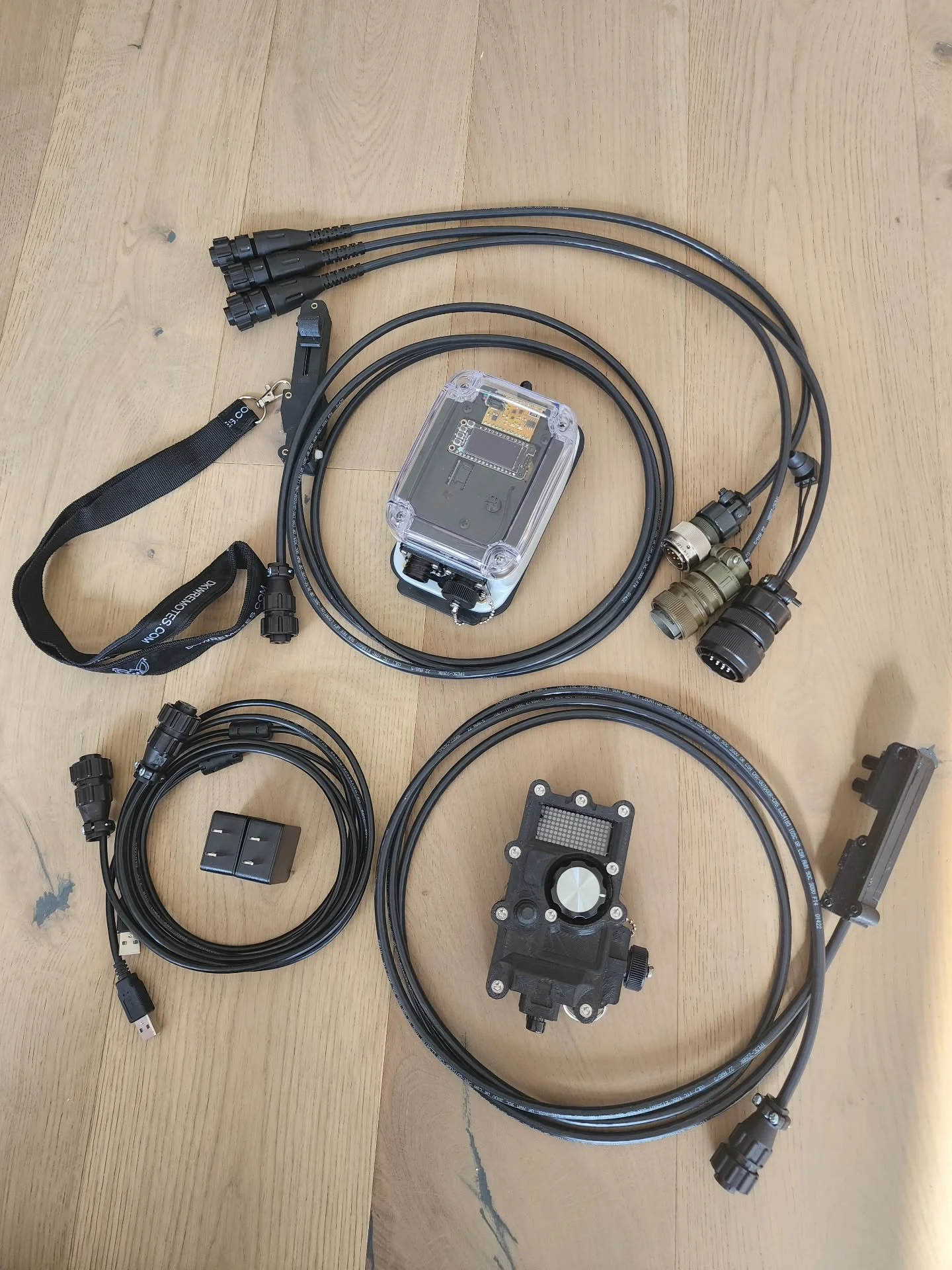 Very custom Wireless Welding remote setup. Plant Setup with an upgraded hand remote. Hand remote accepts the Up5Dn5 attachment and Slider attachment. Three adapters are Miller 14 pin, Lincoln 6 pin, and Lincoln 12 pin adapters.
