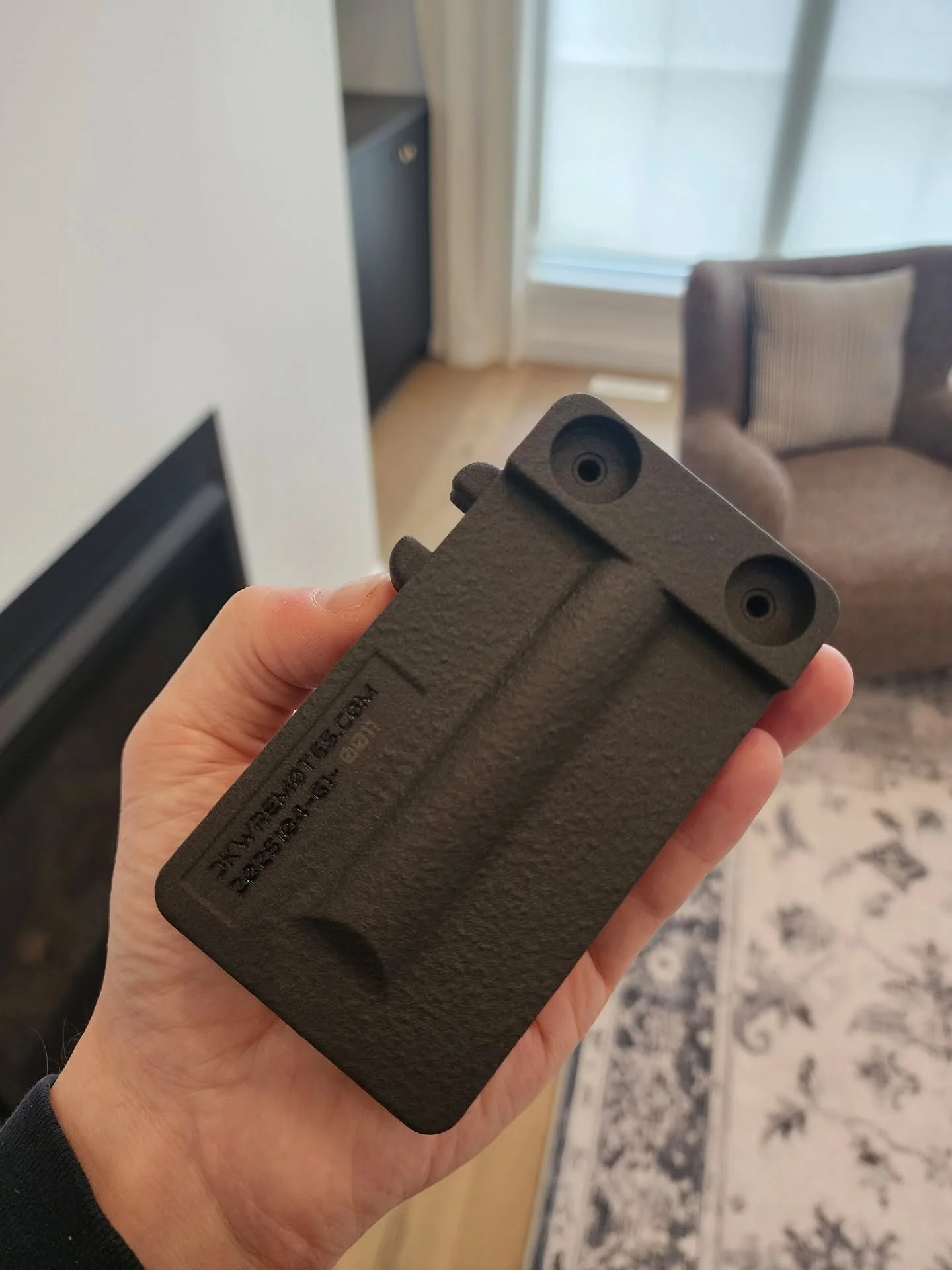 Added texture to the backside of the G1 hand remote lower blank. Gives it more of a real feel. Each G1 hand remote is laser engraved with the Production Date and Serial Number.

Hand remote also has two half inch magnets and a one inch split key ring