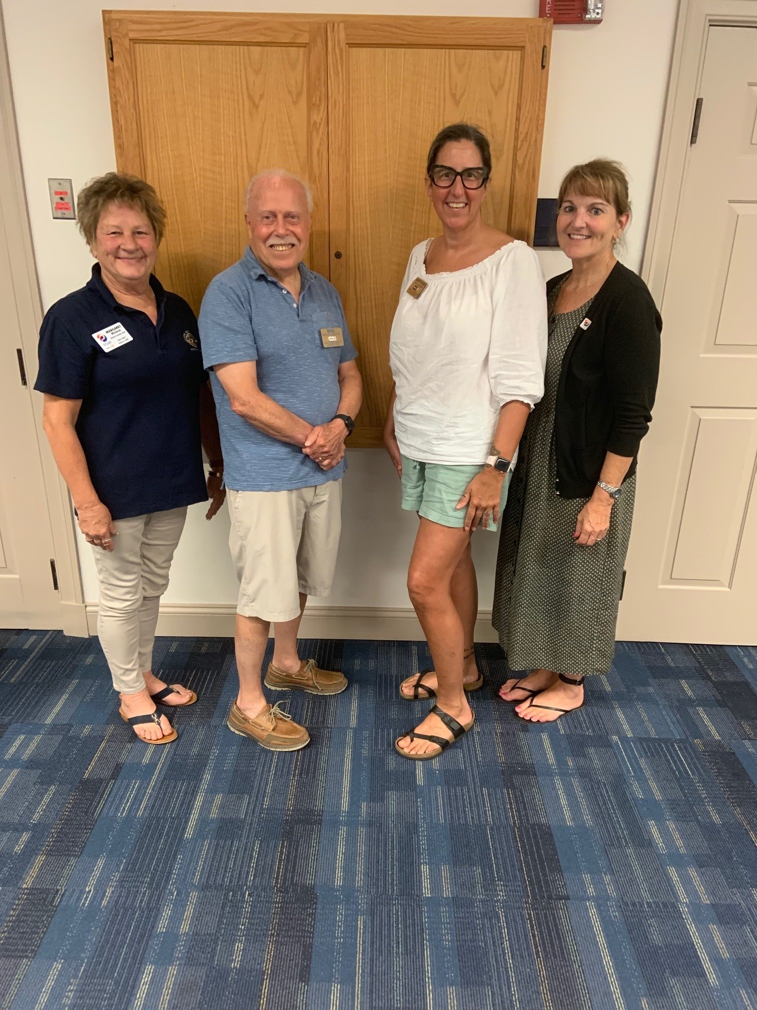  The Ocean City -  Berlin Rotary Club installed new officers for 2023-24. Pictured from left to right Past President Margaret Mudron, Secretary Mike Simcock, President Elect/Treasurer Jennifer Bodnar and President Gina Shaffer.   