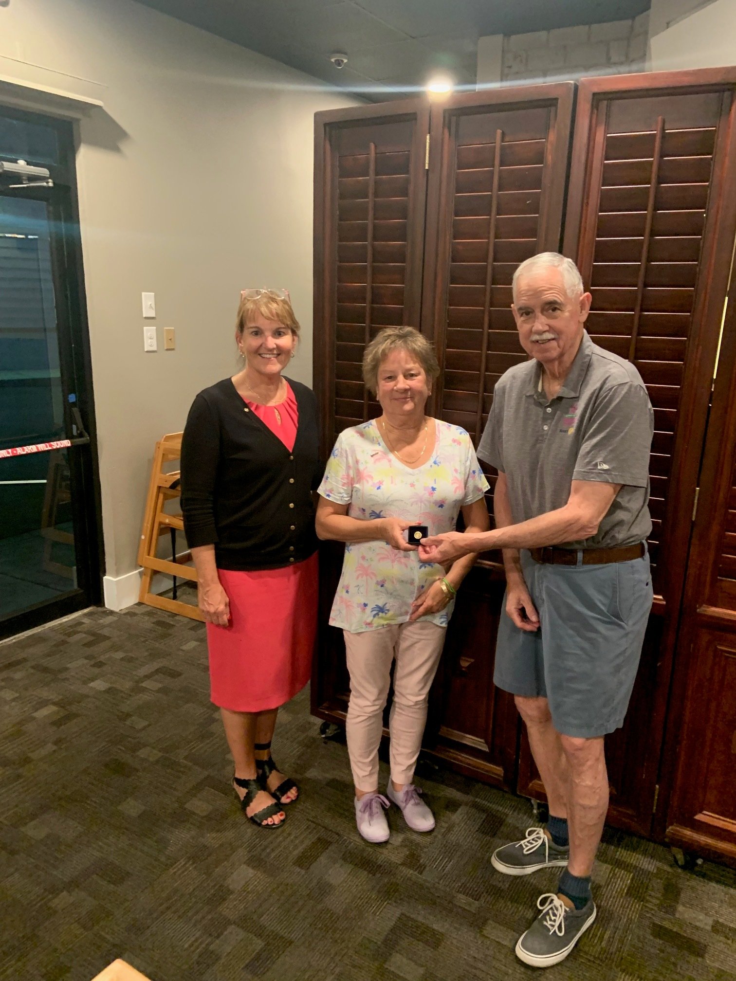  The Club recently honored past president Margaret Mudron with another Paul Harris tier for dedication and hard work during her year as president.   