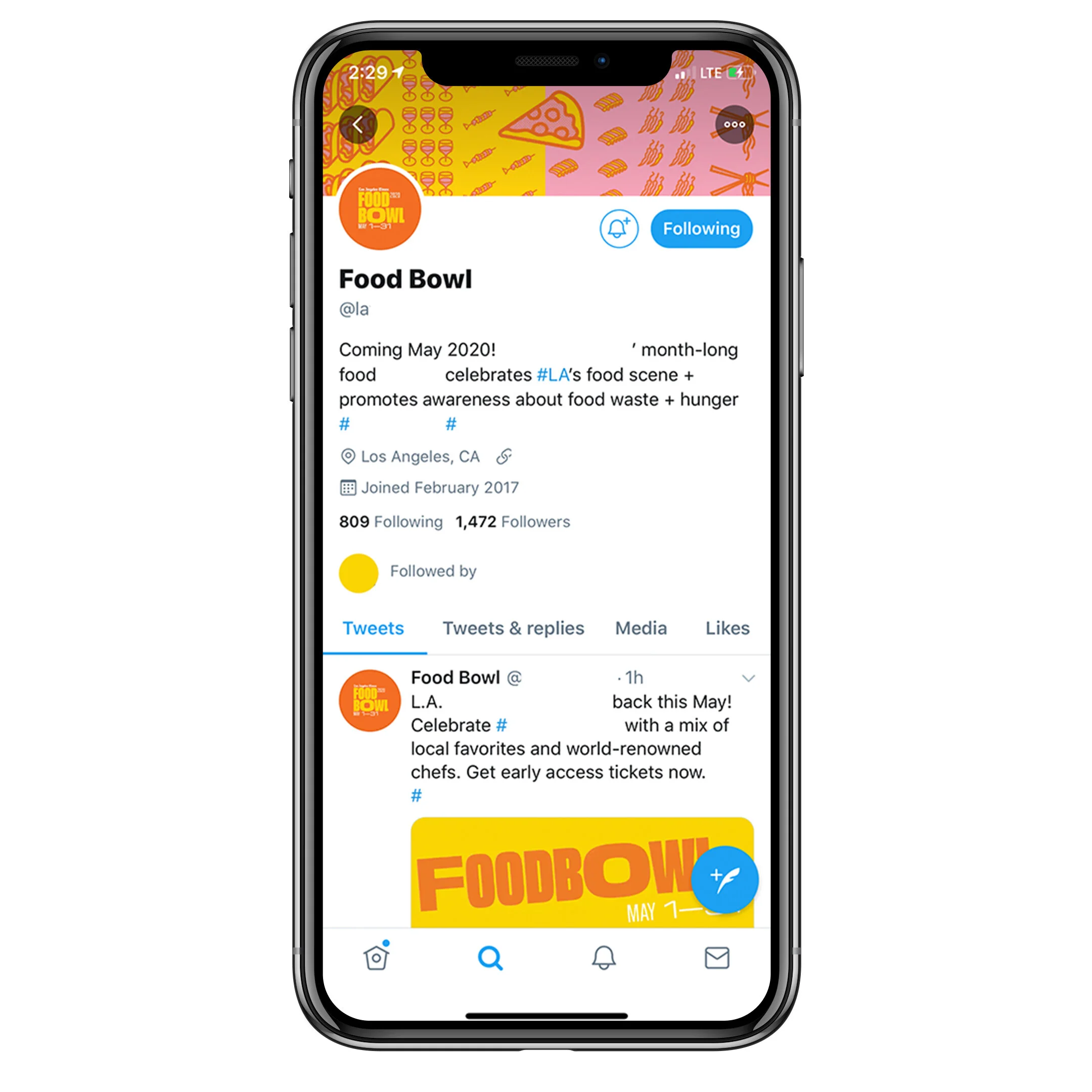 Twitter Header and GIF design published on Social Media. Food Bowl Gif posted here as well.