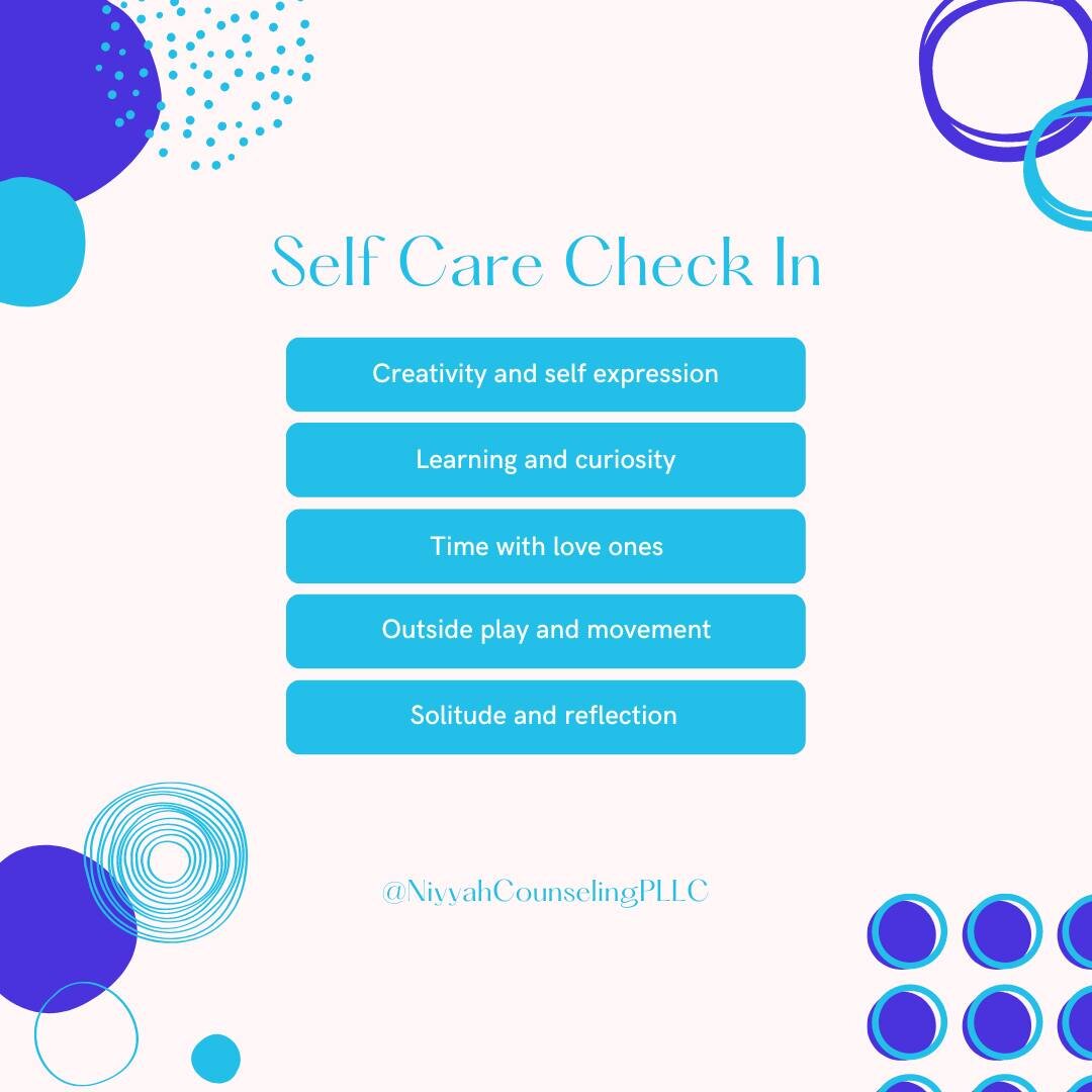 Self Care is all about taking care of ourselves and making time to meet our own needs. In life, we can often forget about caring for ourselves as everything else tries to wrestle our attention away. So here's a helpful little check list to help! 

If