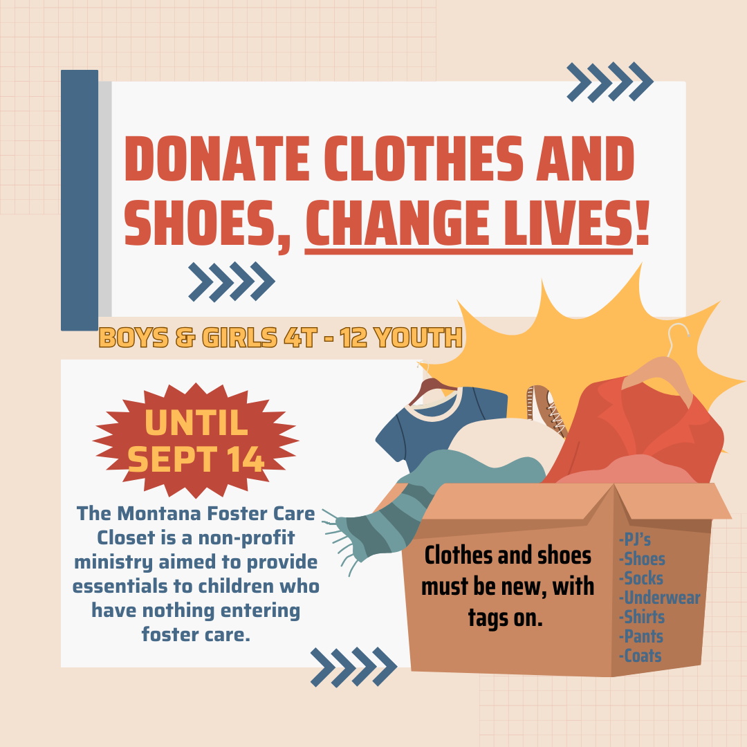 Montana Foster Care Closet Clothes & Shoes Drive