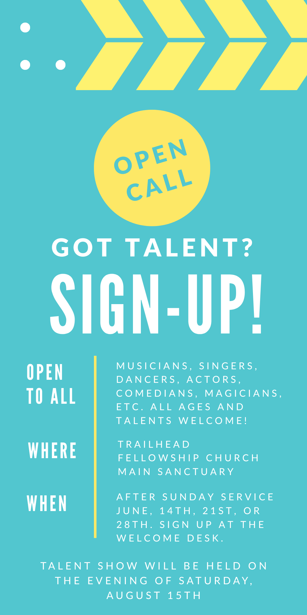 Talent Show Sign Ups/Auditions