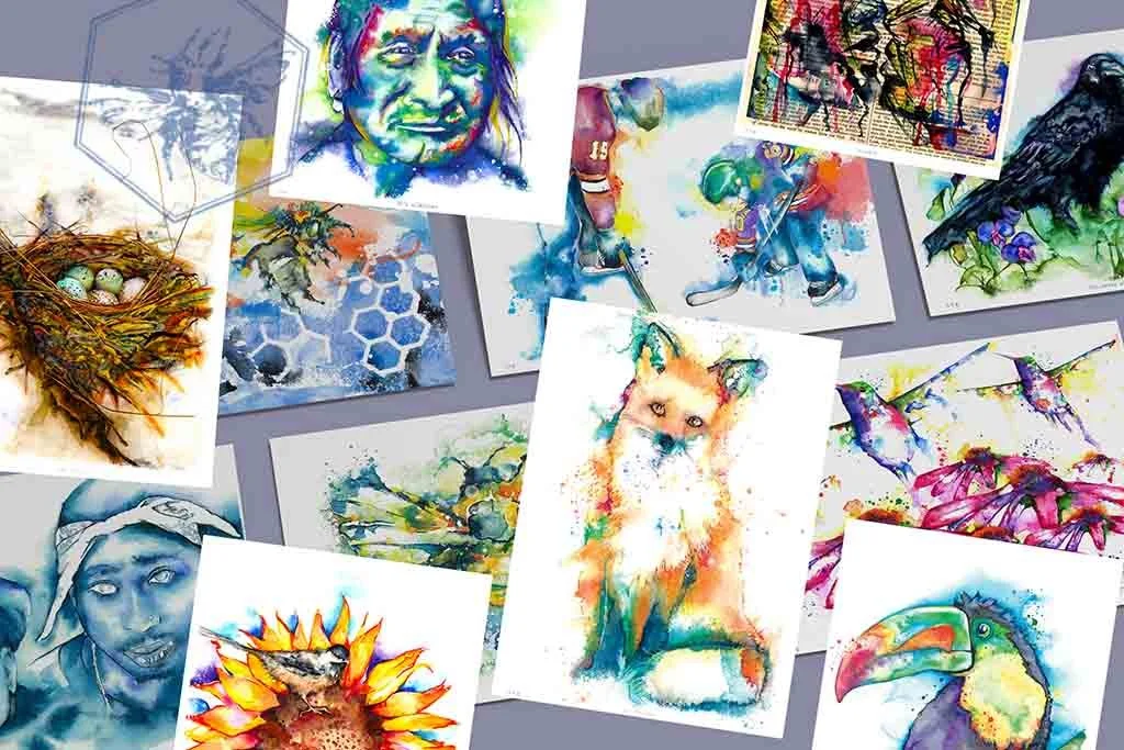 Watercolor fine art prints by The B Nest Studios