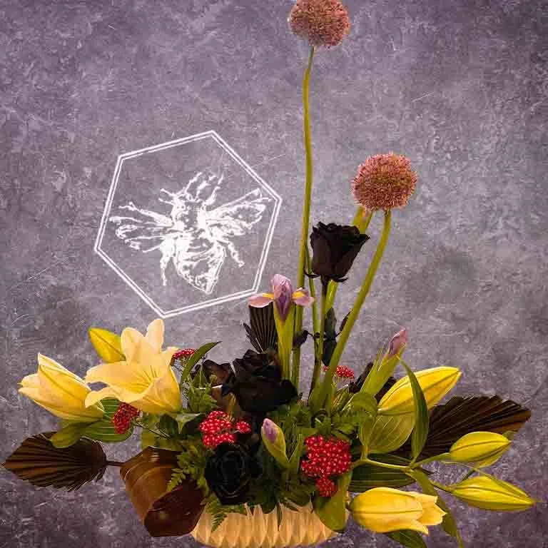 Midnight Glory Roses and Lilies