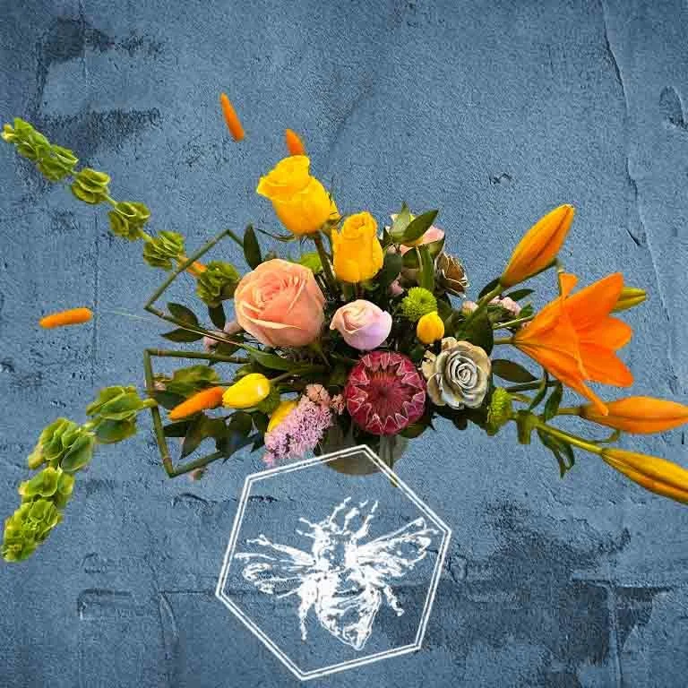 Tropical Explosion Roses and Lilies