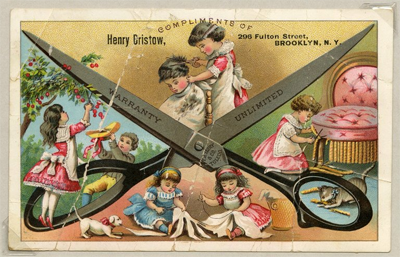 "Tradecard. Henry Bristow. 296 Fulton St. Brooklyn, NY. Verso." Printed material, 4 x 6.25 in (10.1 x 16 cm). Brooklyn Museum, CHART_2011. (HF5841_Ad9_p06_tradecard04_recto.jpg)