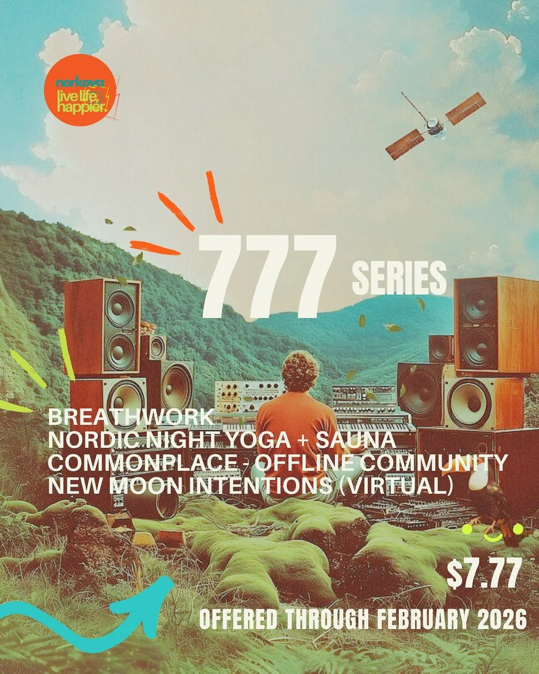 777 Series!! Weekly & Monthly event series for $7.77 ðĨ 
ð Breathwork 
ðĨ Yoga & Sauna with @saltysaunaslc + @rohabrewing 
ð New Moon Virtual Intentions + Journaling
âðą CommonPlace: Offline events
Norkova is growing like crazy - so we wi