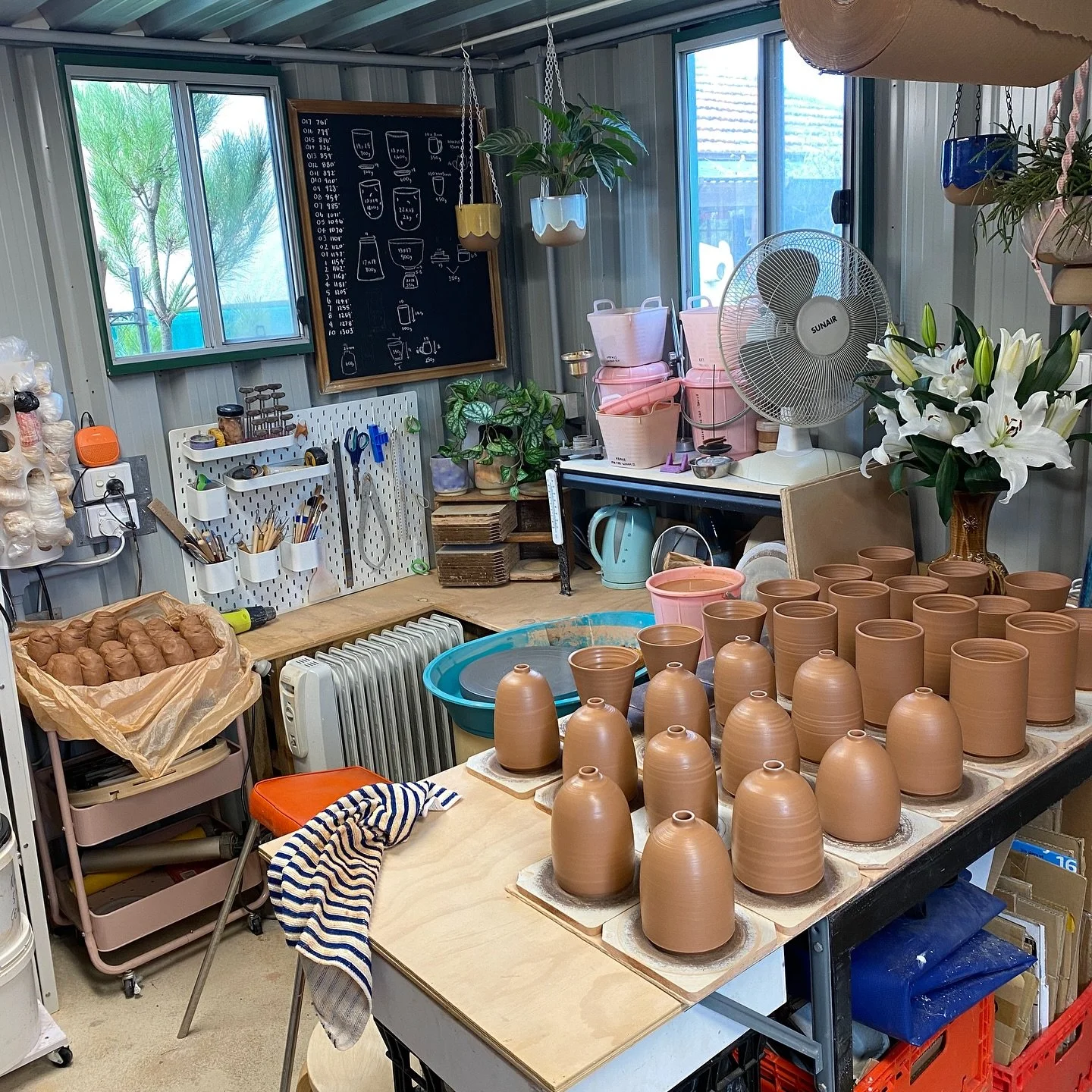 A productive afternoon prepping for @geelongceramicsmarket 💜