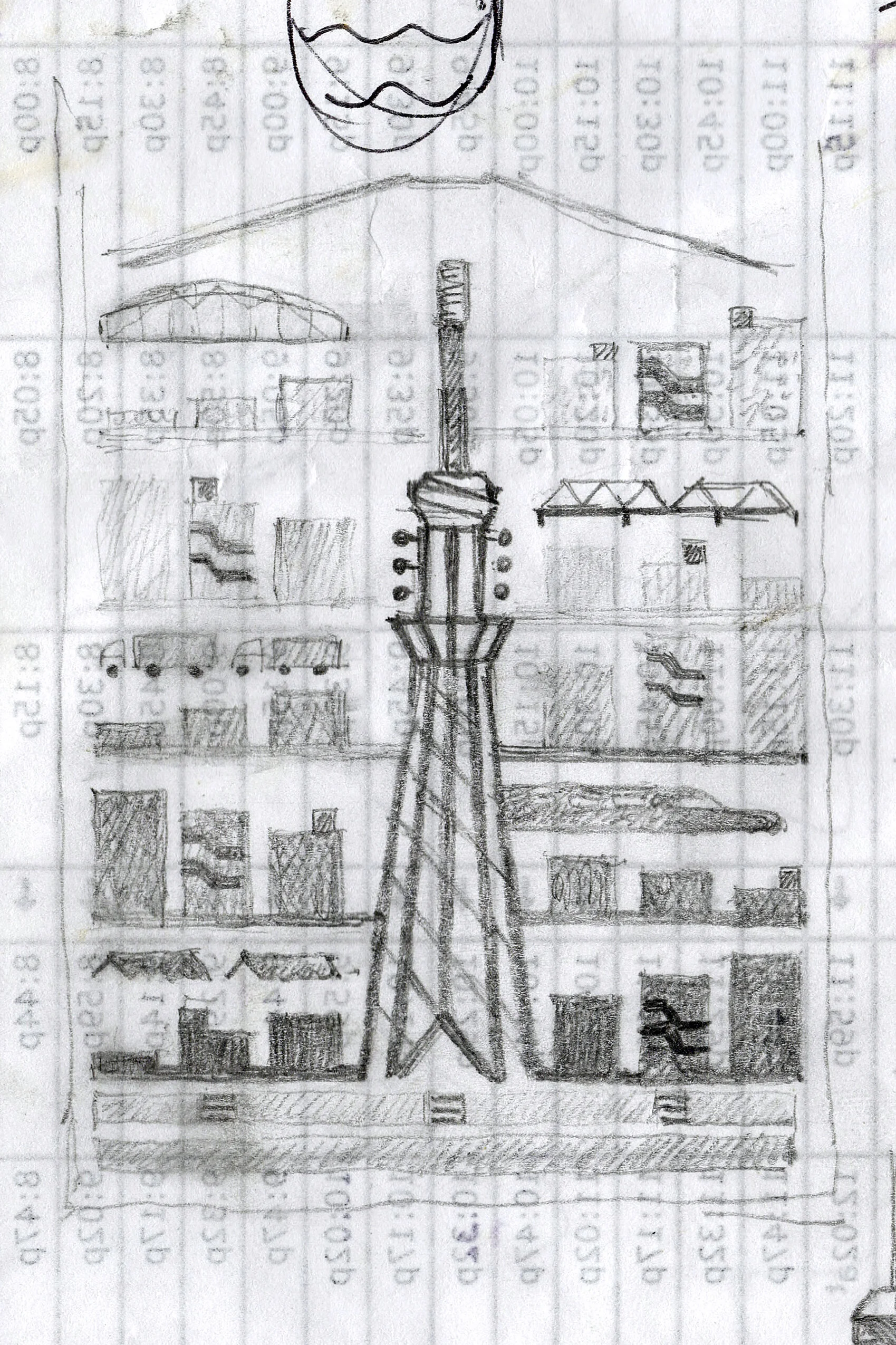 Tokyo Skytree Poster Modern Art Print Sketch