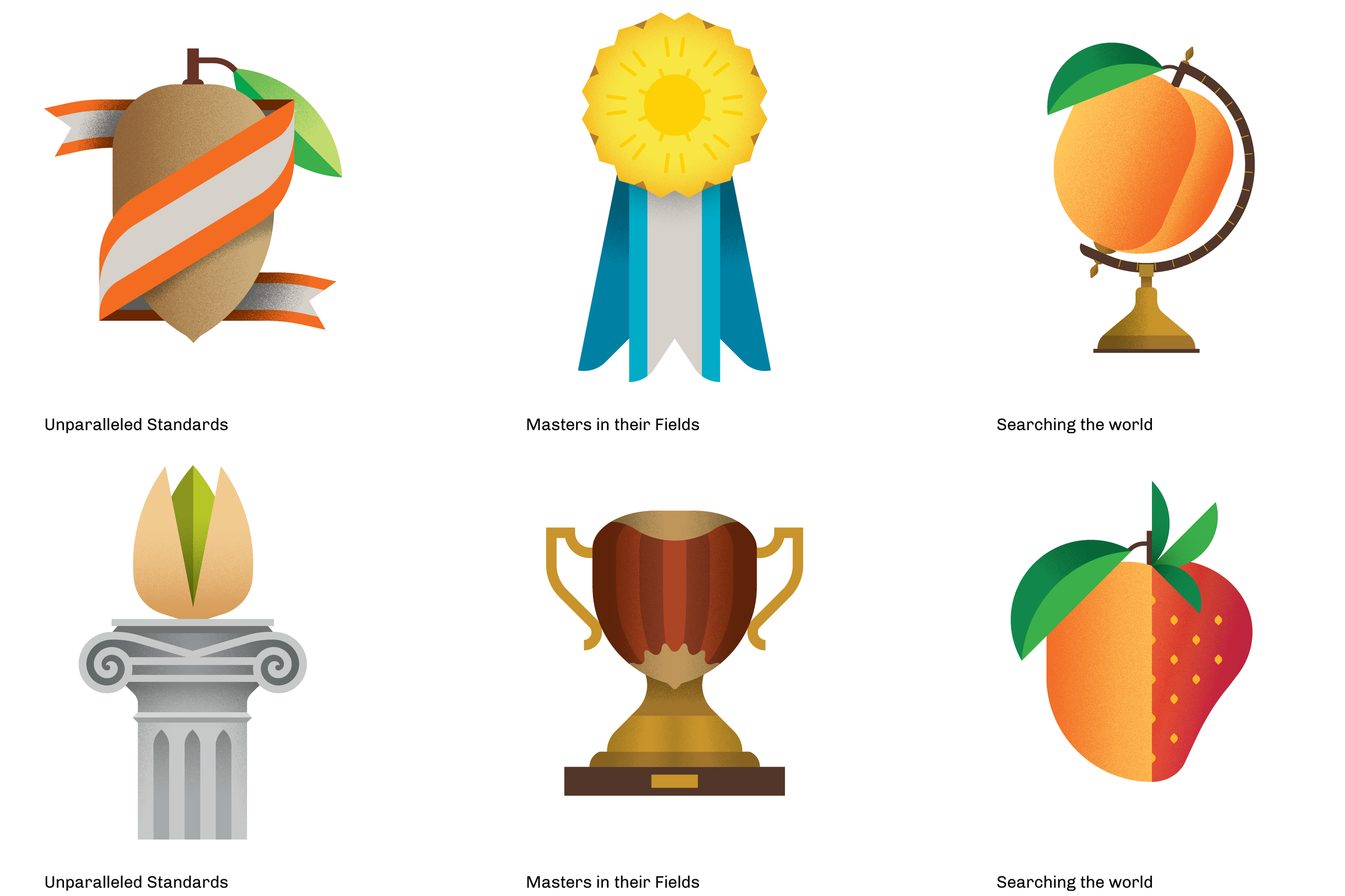 Food icon spot illustrations by Christopher Dina