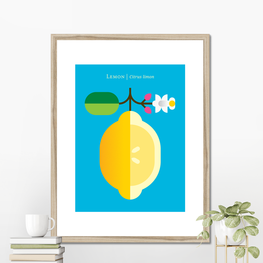 Framed Giclée Lemon Modern Art Print by Christopher Dina