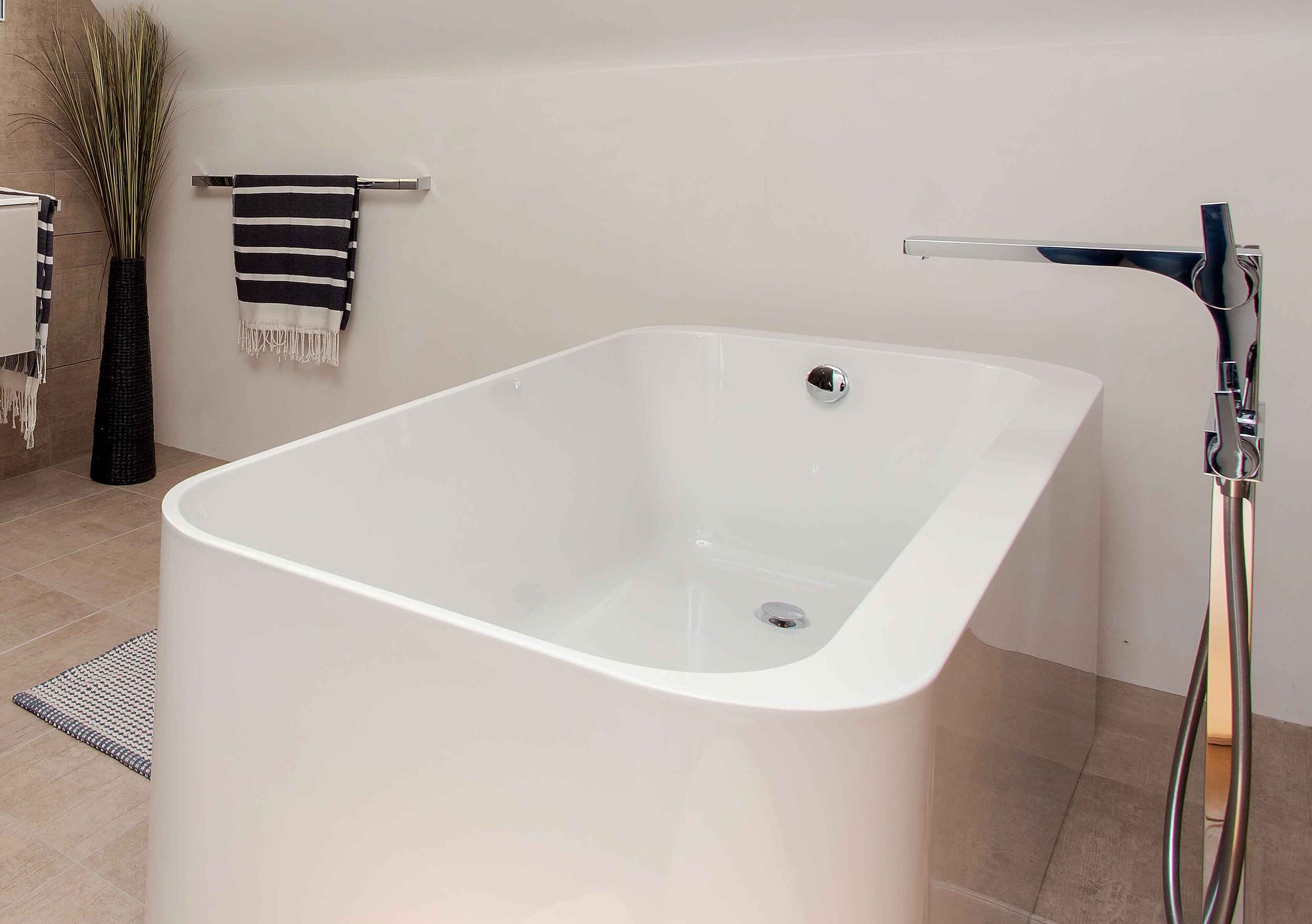 freestanding bathroom tap in chrome