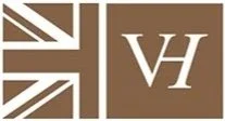 Logo with a stylized British flag on the left and the initials 'VH' on the right