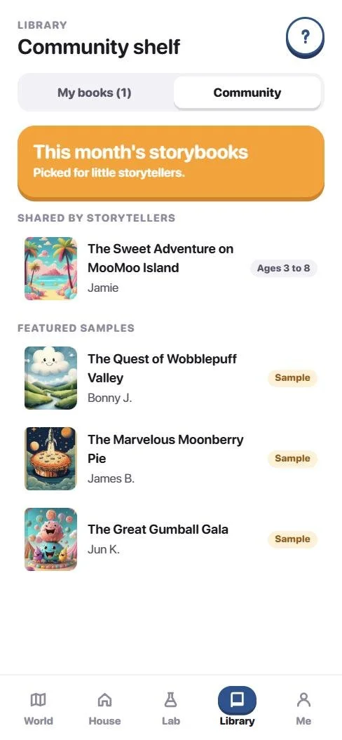 The Community shelf, filtered by age