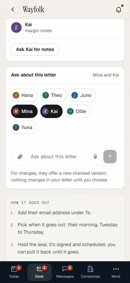 How a letter goes out
