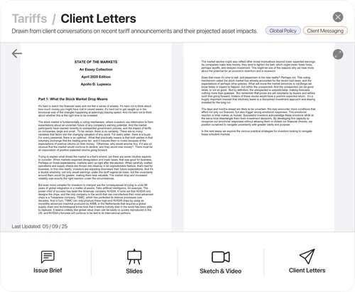 Tariffs: client letters