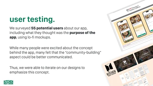 User testing, from the final presentation