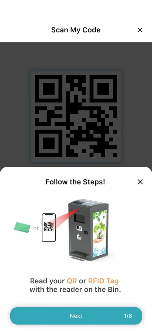 Scan at the bin: the steps
