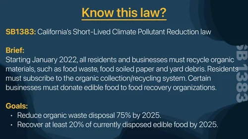 Know this law? SB 1383