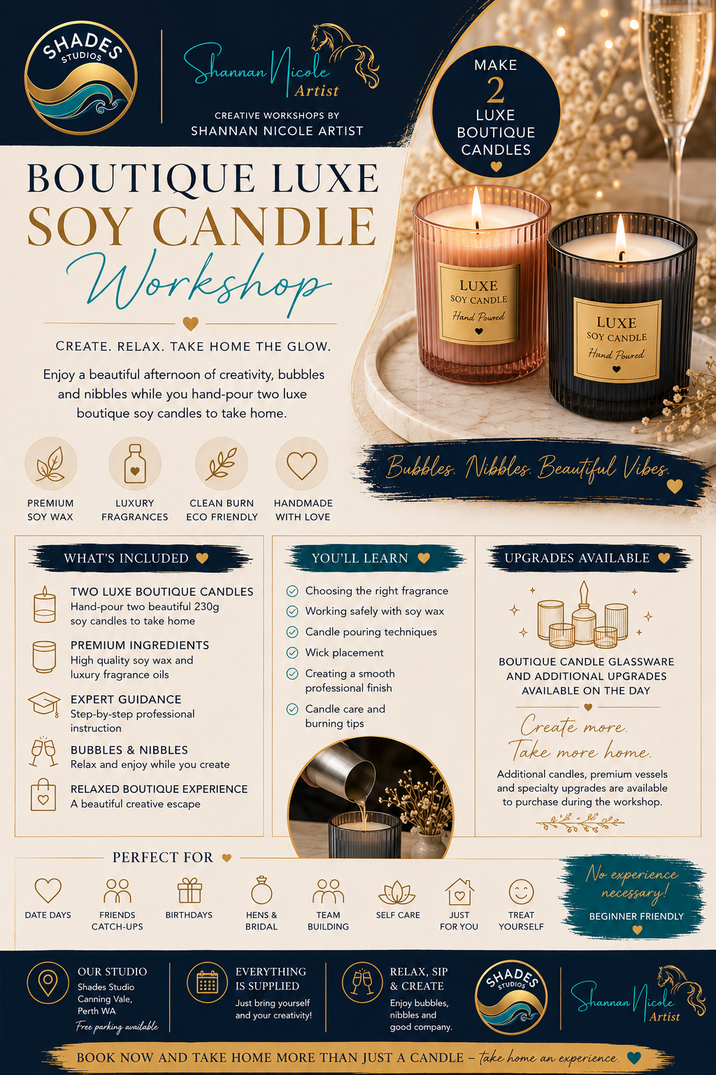 ✨ Boutique Luxe Soy Candle Workshop | Canning Vale, Perth