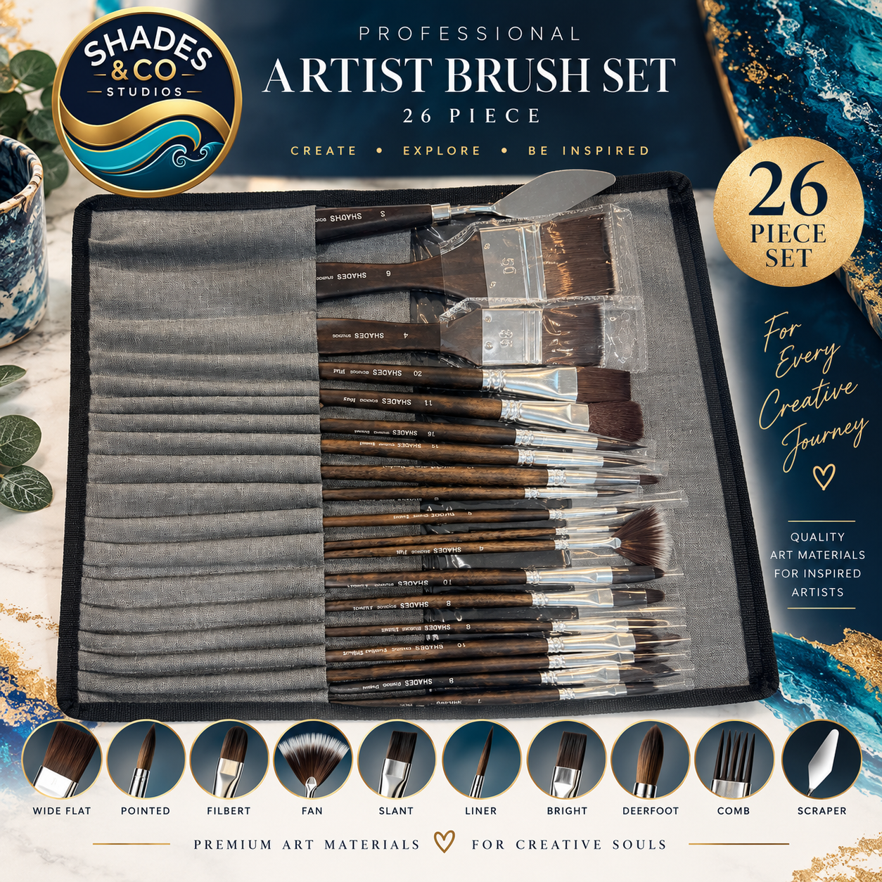 Proffessional Art Brushes 26 pc