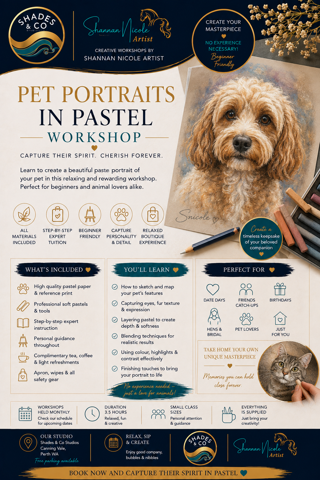 Pet Portrait Pastel Painting Workshop - Perth