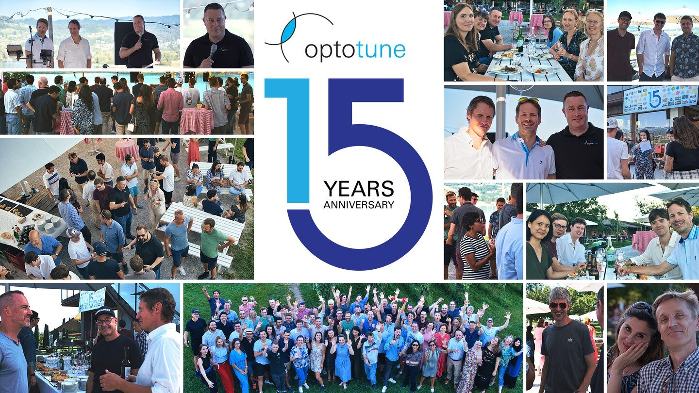 This year Optotune celebrates its 15th anniversary of making optical innovation happen. The Optotune team joyfully celebrated the milestone at the Pf&auml;ffiker Lake, Z&uuml;rich. The founders and management would like to express our gratitude to ea