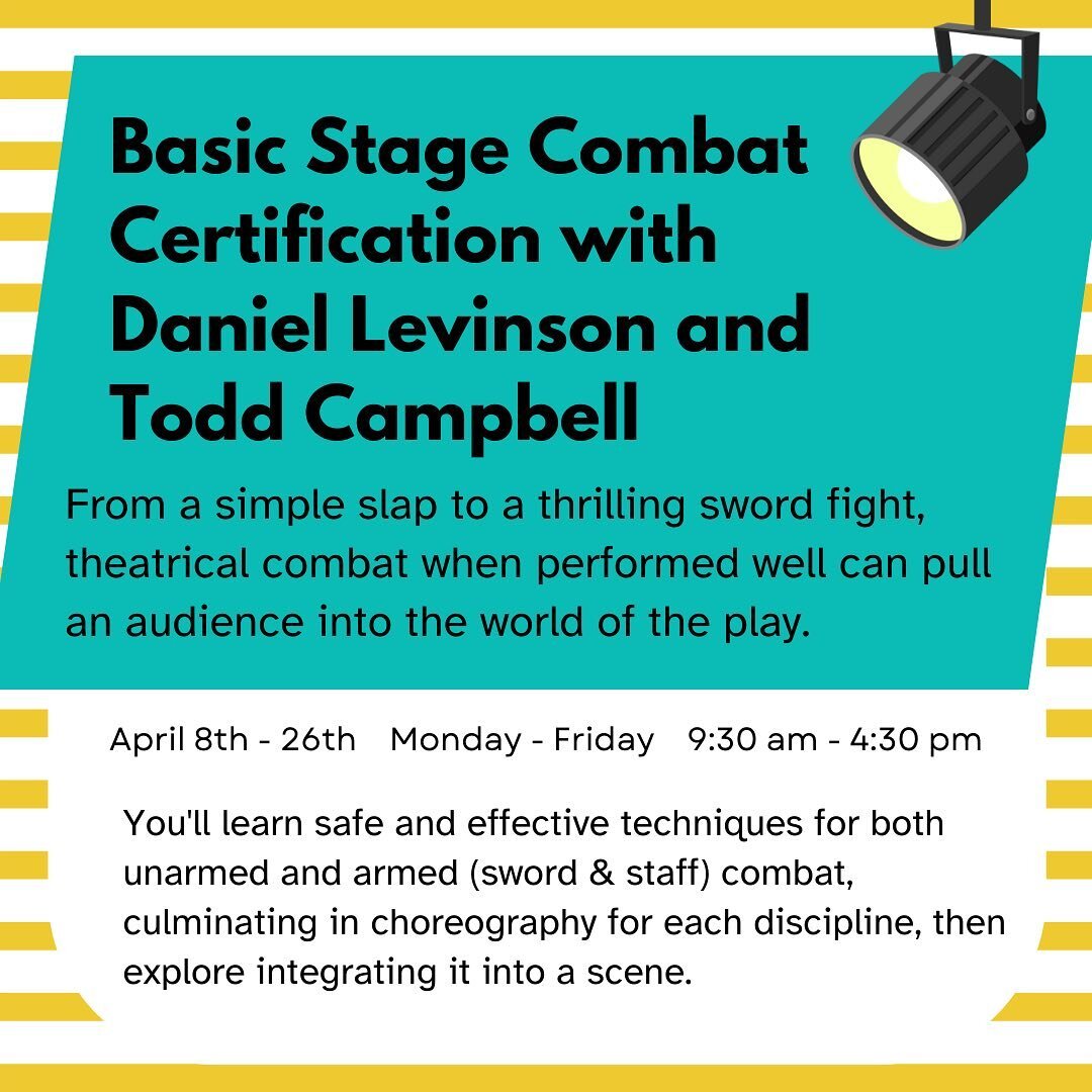 Get ready to level up your skills with our upcoming workshops! 💫 From mastering basic stage combat with Daniel Levinson and Todd Campbell to honing your on-camera acting chops with Tony Nappo, we&rsquo;ve got something for everyone. Explore the worl