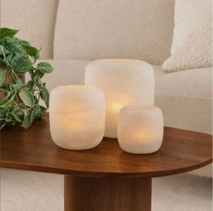 Alabaster White kaarsenhouder