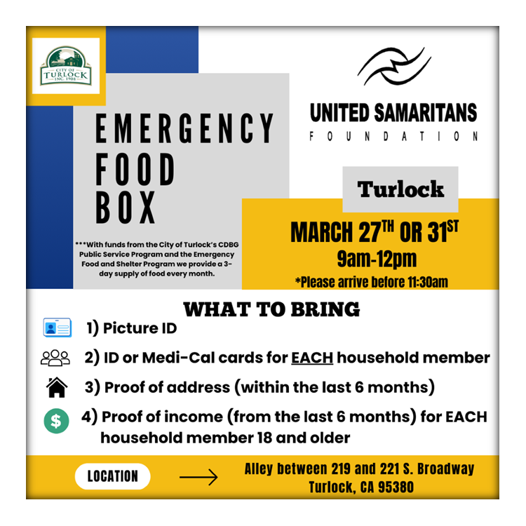 Turlock Emergency Food Box Day