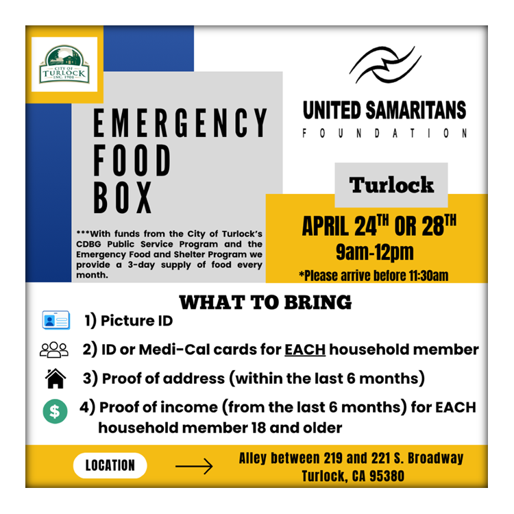 Turlock Emergency Food Box Day