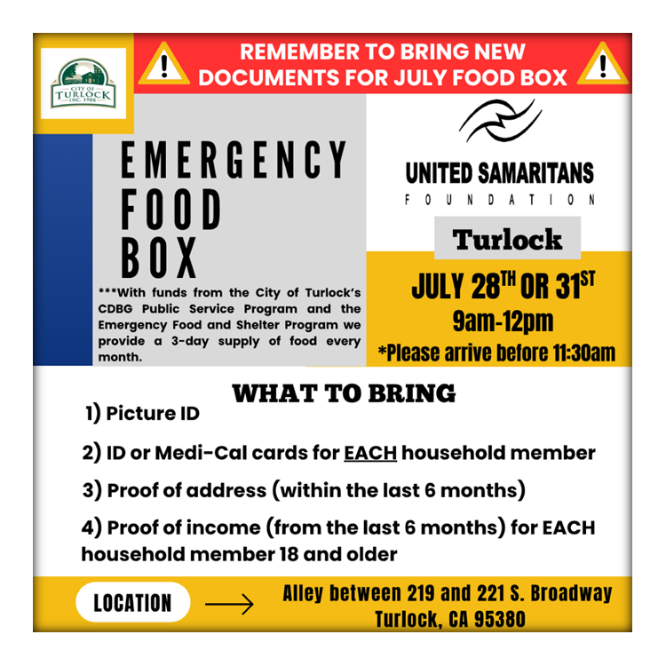 Turlock Emergency Food Box Day