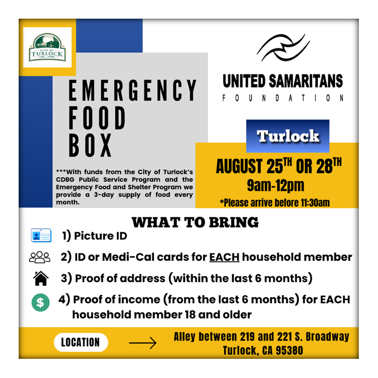 Turlock Emergency Food Box Day 