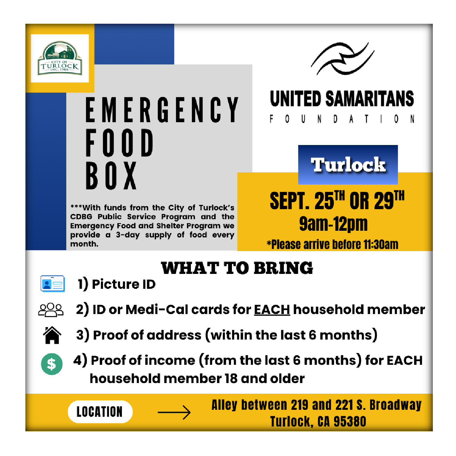 Turlock Emergency Food Box Day 