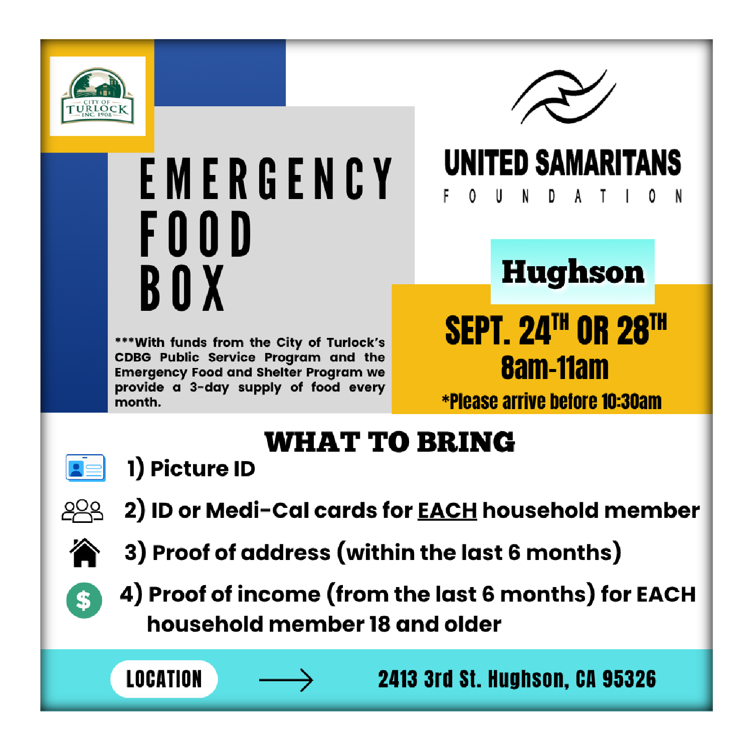 Hughson Emergency Food Box Day   