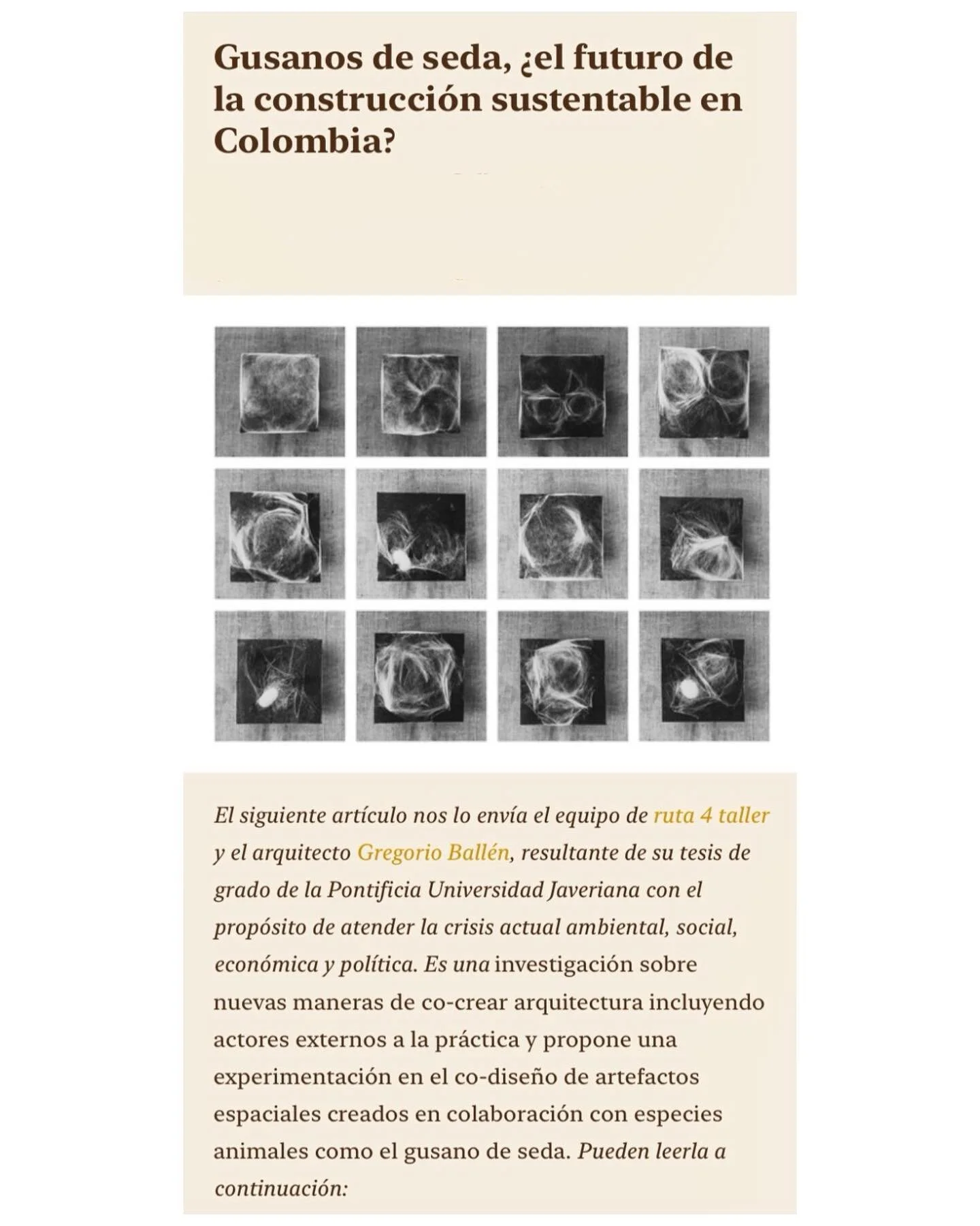 Nave Nodriza en Archdaily 

10.02.2021

Un sue&ntilde;o 🪚 #bioarquitectura #cooperativa