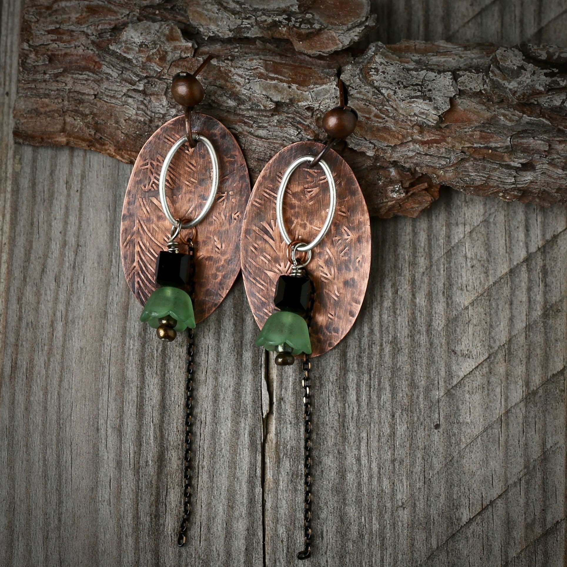 rustic floral earrings black and green.jpg