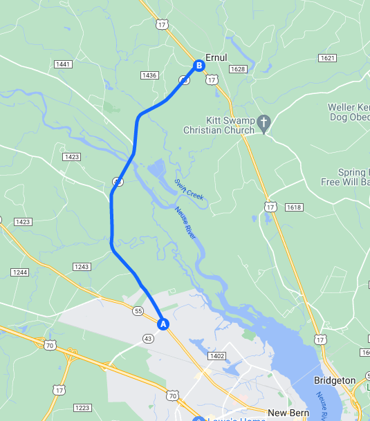 Lane Closures to Repave N.C. 43