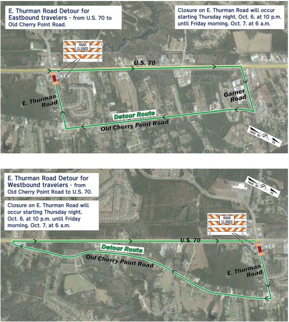 U.S. 70 Improvements in James City - Traffic Alert