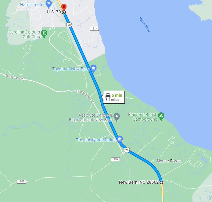 US 70 Upgrades Between James City Improvement Project and Havelock Bypass