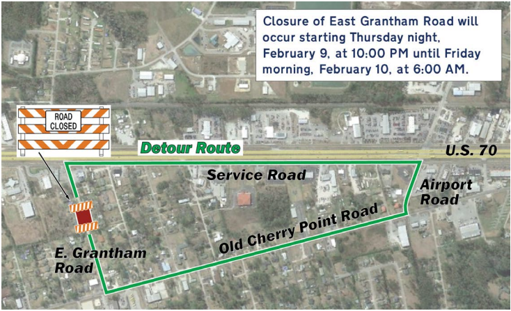 U.S. 70 Improvements in James City - Traffic Alert