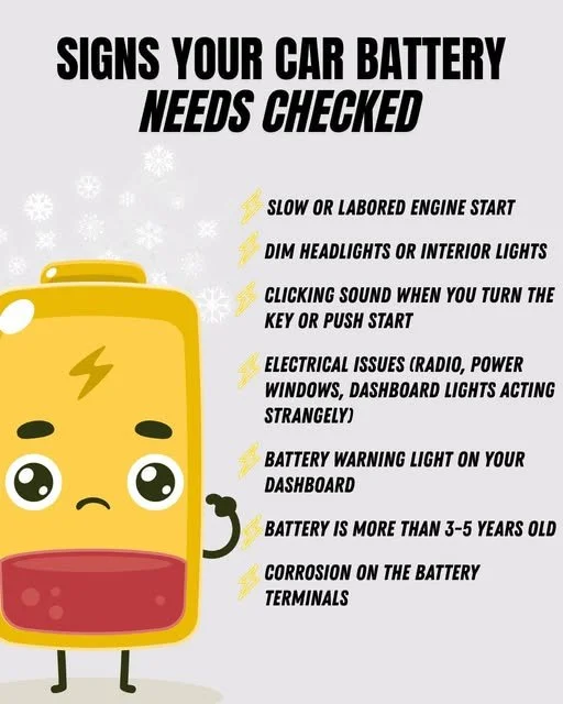 Catch the warning signs early and save yourself the headache later. Check your car battery!

#NHTSA #NewBernAreaMPO #CarBattery #WinterWeather