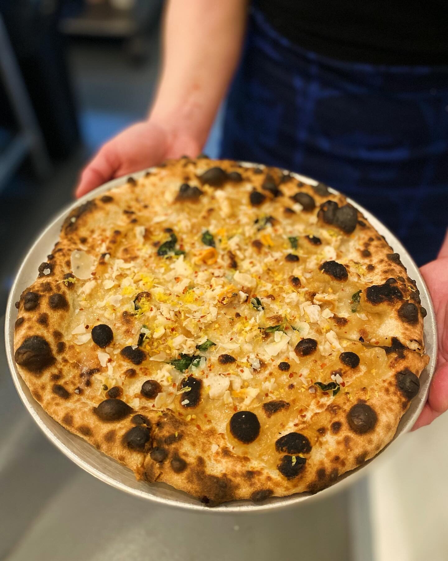 Not one but TWO pizza specials on deck. 🤝

1️⃣ Clam pizza with roasted garlic, oregano, clams, pecorino Romano, crushed red pepper and lemon zest. 

2️⃣ Al Pastor pizza with smoked pork shoulder, adobo, chili pickled pineapple, mozzarella, cotija an