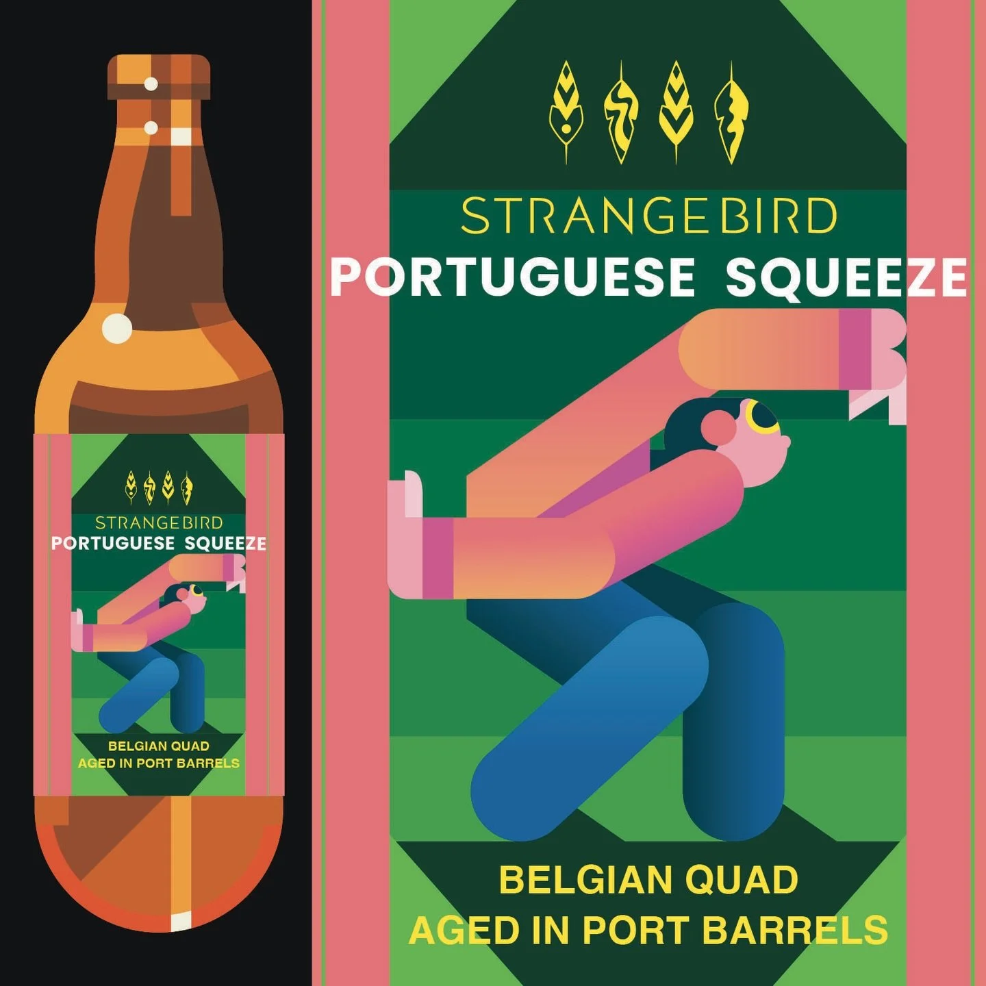 Beer release! Available now at Strangebird on draft and in 375 mL bottles to-go. 

Portuguese Squeeze (12%) is a Port barrel-aged, bottled-conditioned Belgian Quad. It&rsquo;s a big, medium-bodied beer that pours a ruby brown color. It has notes of m