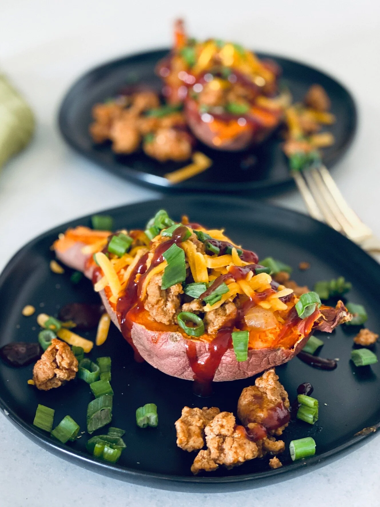 Organic Turkey Taco Stuffed Sweet Potatoes Another Day Greener